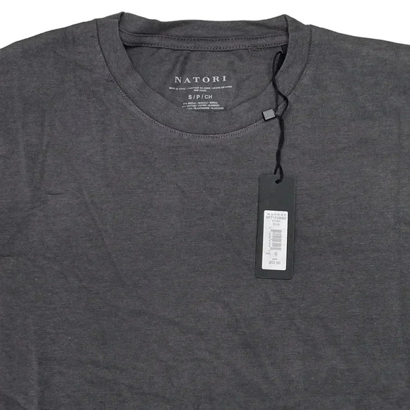 Natori Buji Grey Modal Blend Crewneck Long Sleeve Mens T-Shirt Size Small - Picture 7 of 12